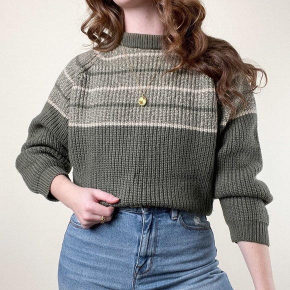 Vintage Sweaters - Vintage Fair Isle 100% Wool Chunky Oversized Sweater Scandinavian Nordic Ski